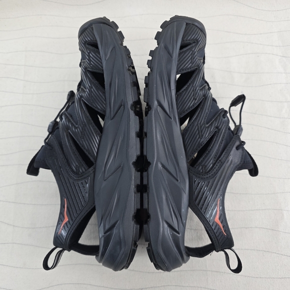 Hoka One One Womens Hopara Black/Fusion Coral Hiking Sandals Shoes Size 9 - Picture 7 of 10